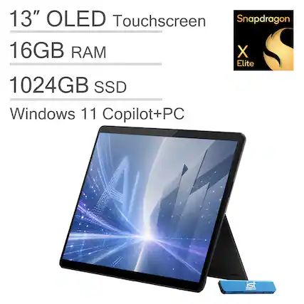 13" OLED Touchscreen
Snapdragon X Elite
16GB RAM
1024GB SSD
Windows 11 Copilot+PC