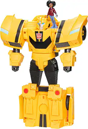 Front. Transformers - Transformers Toys EarthSpark Spin Changer Bumblebee 8-Inch Action Figure with.