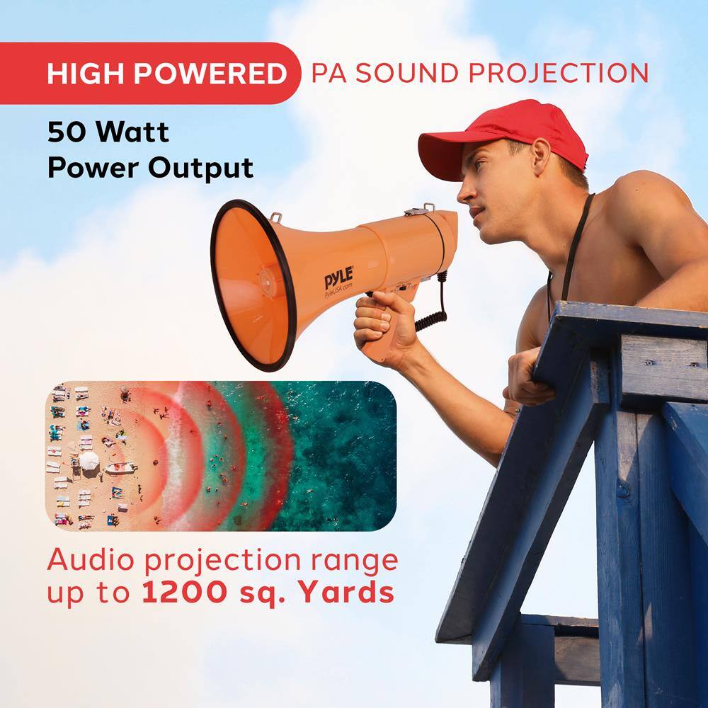 HIGH POWERED PA SOUND PROJECTION

50 Watt Power Output

Audio projection range up to 1200 sq. Yards