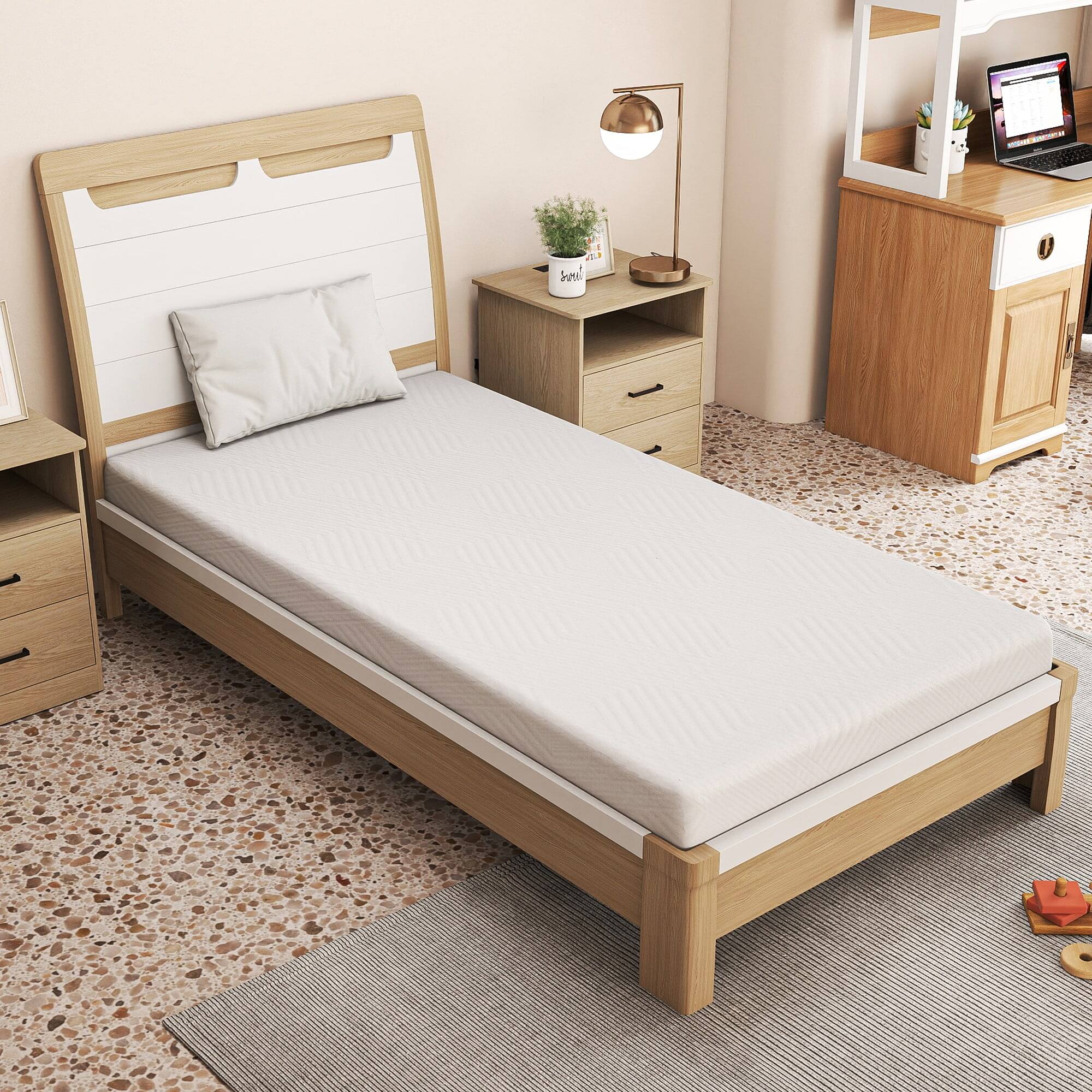 Alt View 4. Kadyn - Tea Memory Foam Mattress, Cooling Gel, Fiberglass-Free, CertiPUR-US Certified, Medium Firm - White.