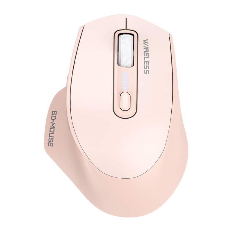 SKRAN - Wireless Bluetooth Mouse - Ergonomic, 3-Mode (Wired/2.4G/BT), 500mAh Rechargeable for Office/Gaming, Easy-to-Use - Wireless - Pink
