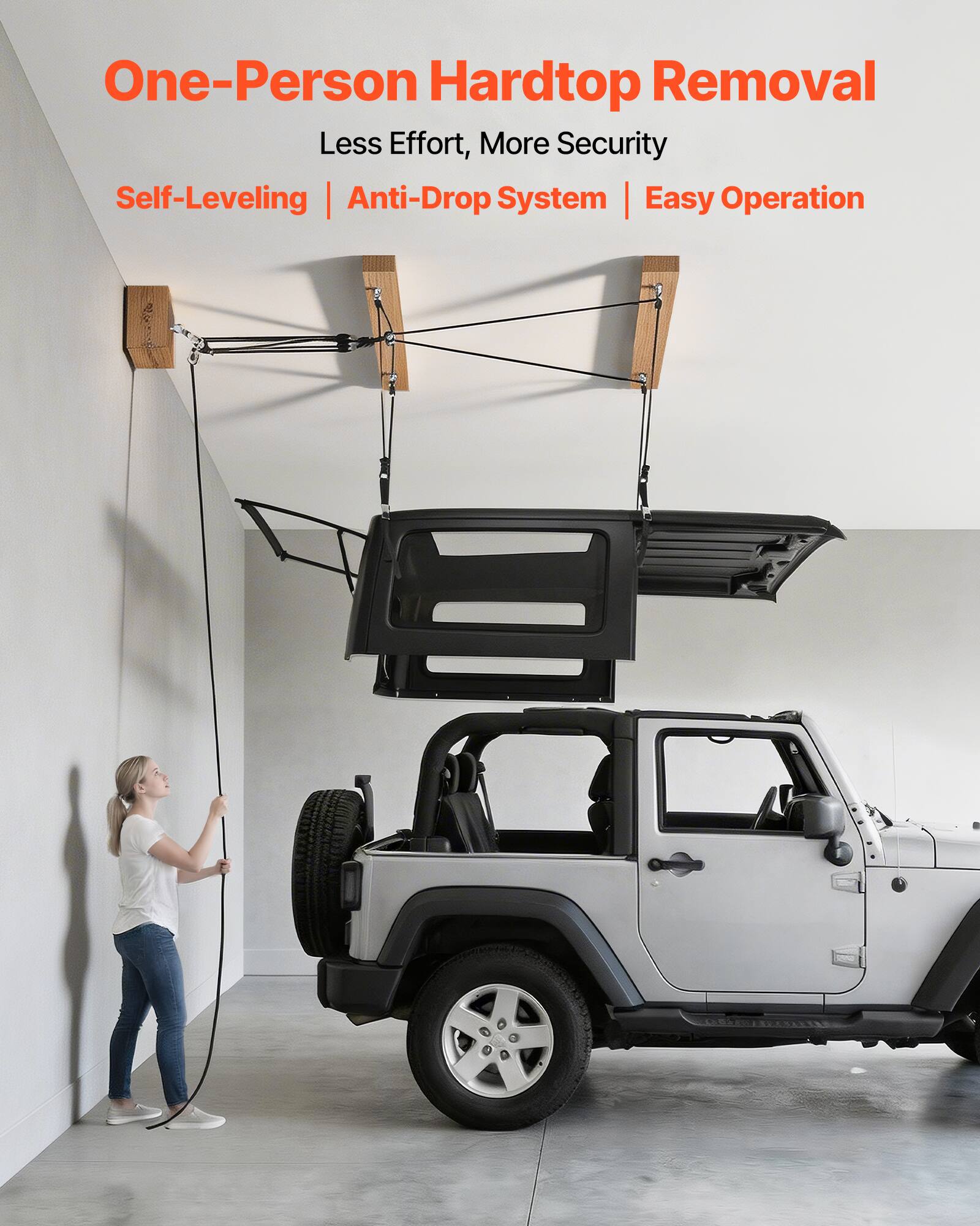 VEVOR Hard Top Remover Lift, 220 lbs, Jeep Hardtop Removal Storage Roof ...