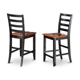 East West Furniture - Fairwinds Stool with lader back - Black & Cherry