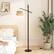 Front. U-HOMY - Modern Floor Lamp with Woven Shade – Foot-Operated Standing Light, Includes LED Bulb for Home or Office.
