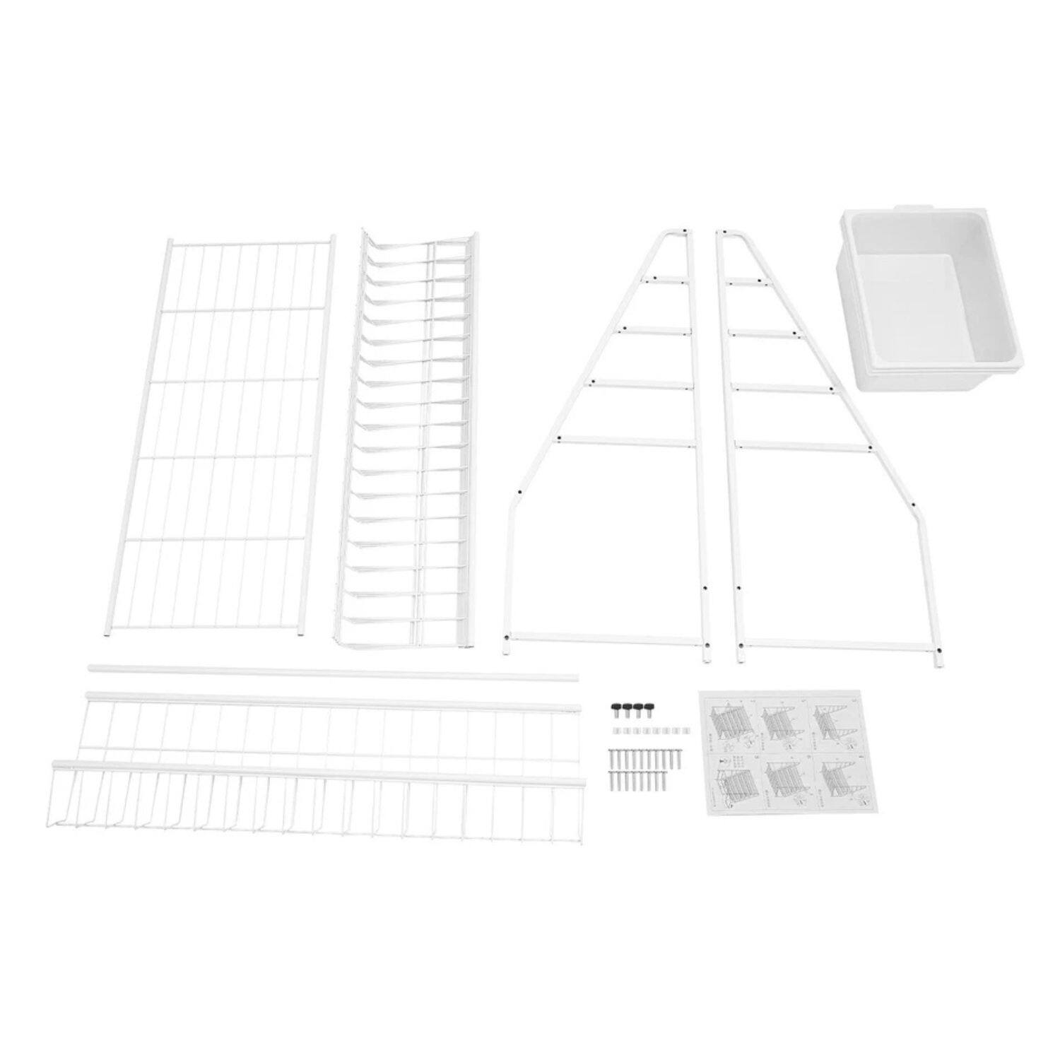 Back. Home Collection - 5-Tier Iron Bookcase – Bookshelf Storage & Display Rack - White.