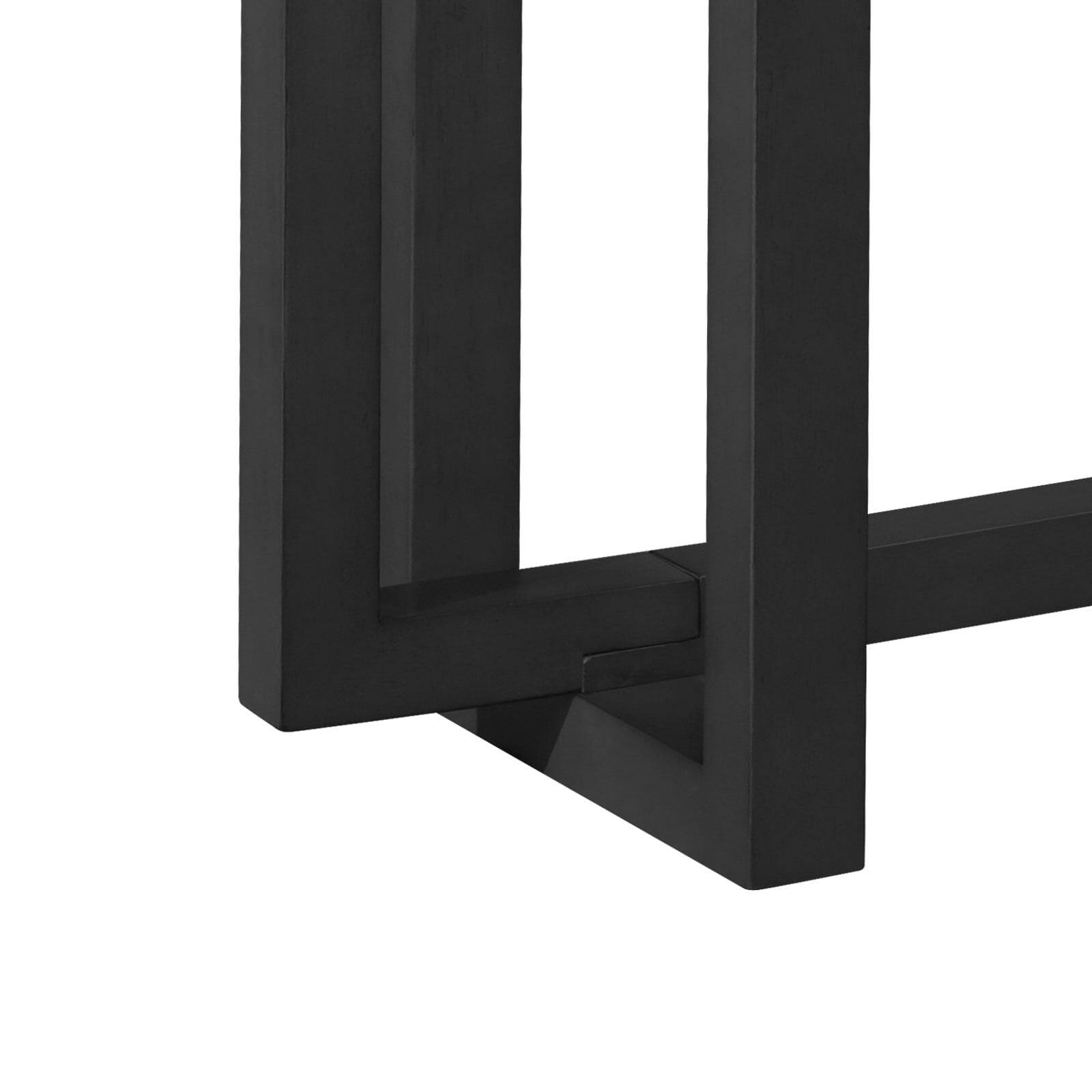 Alt View 1. Kadyn - 59" Narrow Console Table, MDF Entryway Sofa Table for Hallway, Living Room, Strong Metal Stand, Space-Saving Design - Black.