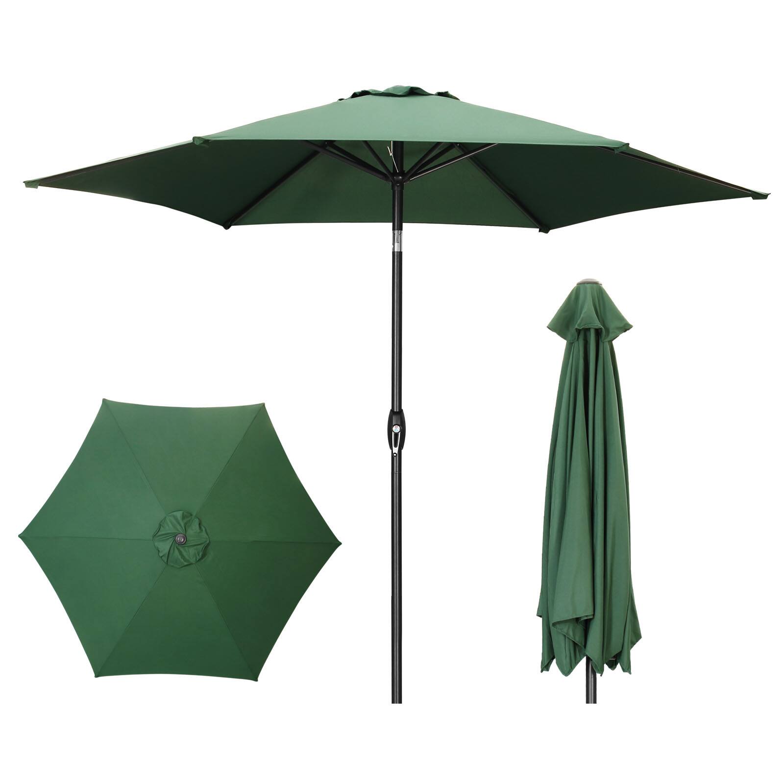 Front. Ainfox - Ainfox 9ft Patio Umbrella Outdoor Market Umbrella UV Protection Sturdy Frame W/Easy Crank - Green.
