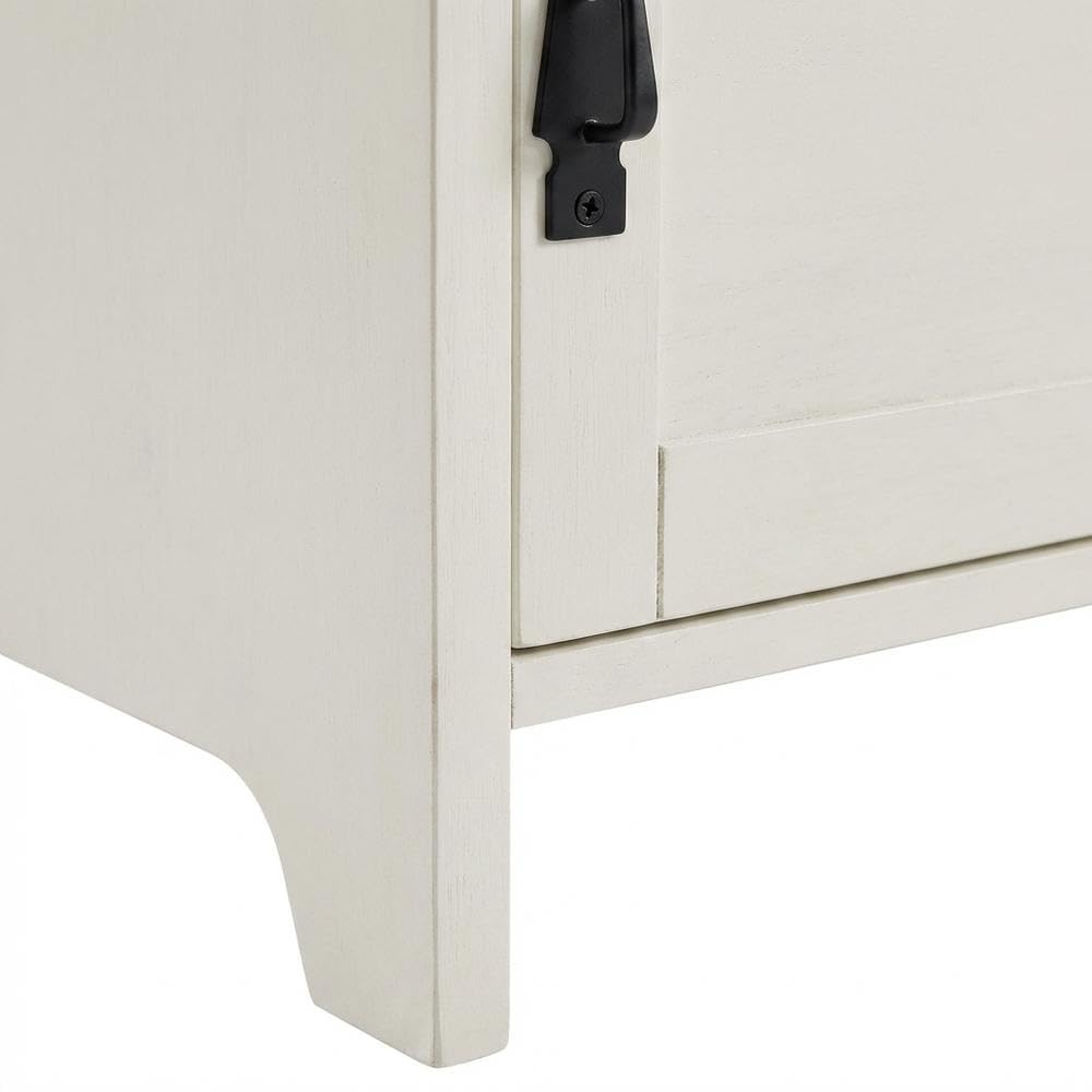 Alt View 1. FurniFact - White Narrow Hall Tree - Distressed White.