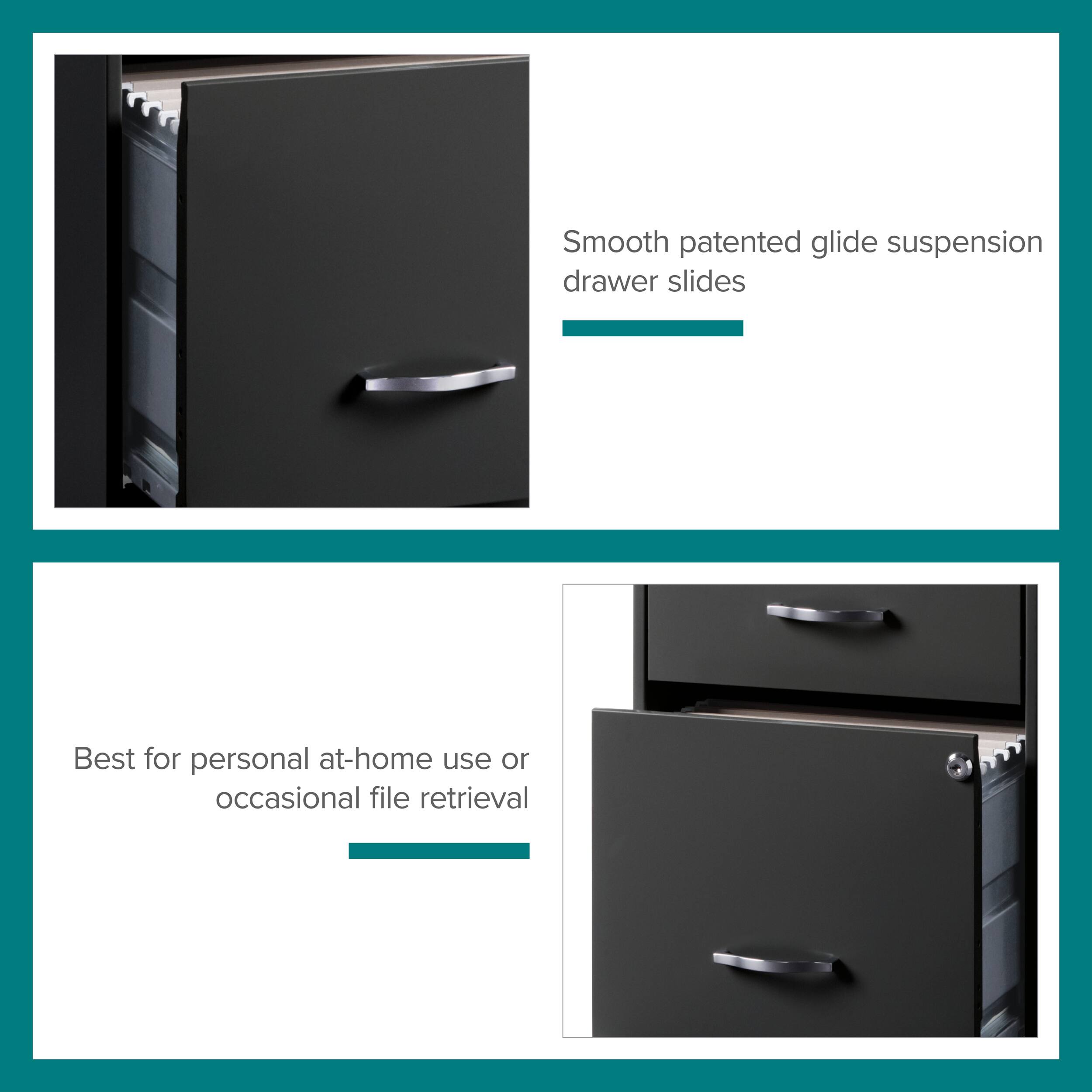 Smooth patented glide suspension drawer slides

Best for personal at-home use or occasional file retrieval