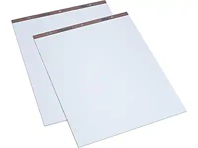 Front. TOPS - Easel Pad, 27" x 34", 50 Sheets/Pad, 2 Pads/Carton - White.