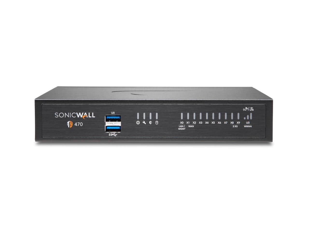 SonicWall - TZ470 Firewall Gen 7 w/ Secure Upgrade Plus & 3-Year Security Suite + 1-Year CSE | 03-SSC-3011 - Black