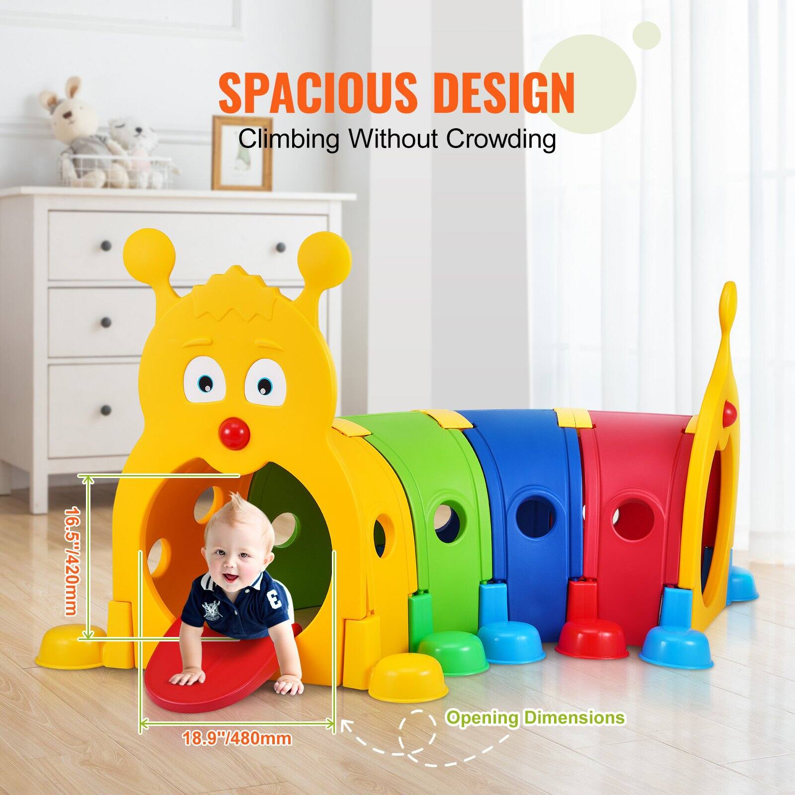 SPACIOUS DESIGN  
Climbing Without Crowding  

16.5"/420mm  
18.9"/480mm  

Opening Dimensions