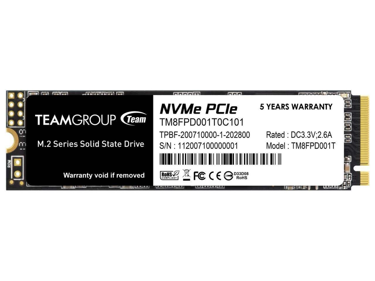 Team Group MP33 PRO M.2 2280 1TB PCIe 3.0 x4 with NVMe 1.3 3D NAND