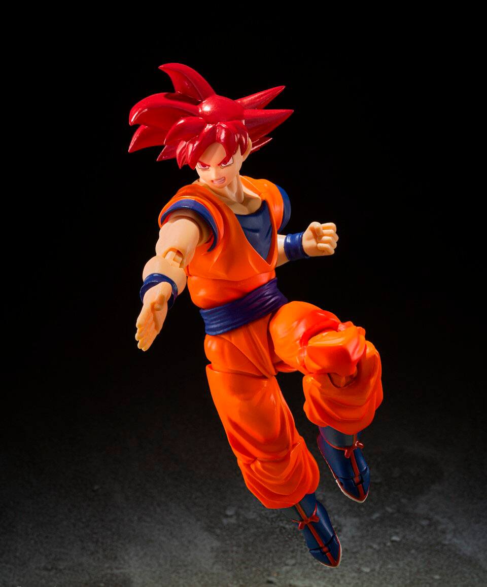 Alt View 19. Bandai - S.H. Figuarts - Super Saiyan God Son Goku - Saiyan God of Virtue  5.5" Figure.