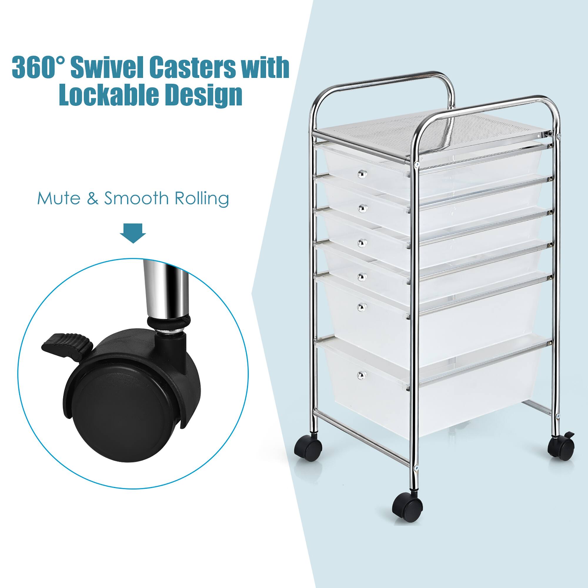 360 Swivel Casters with Lockable Design Mute & Smooth Rolling