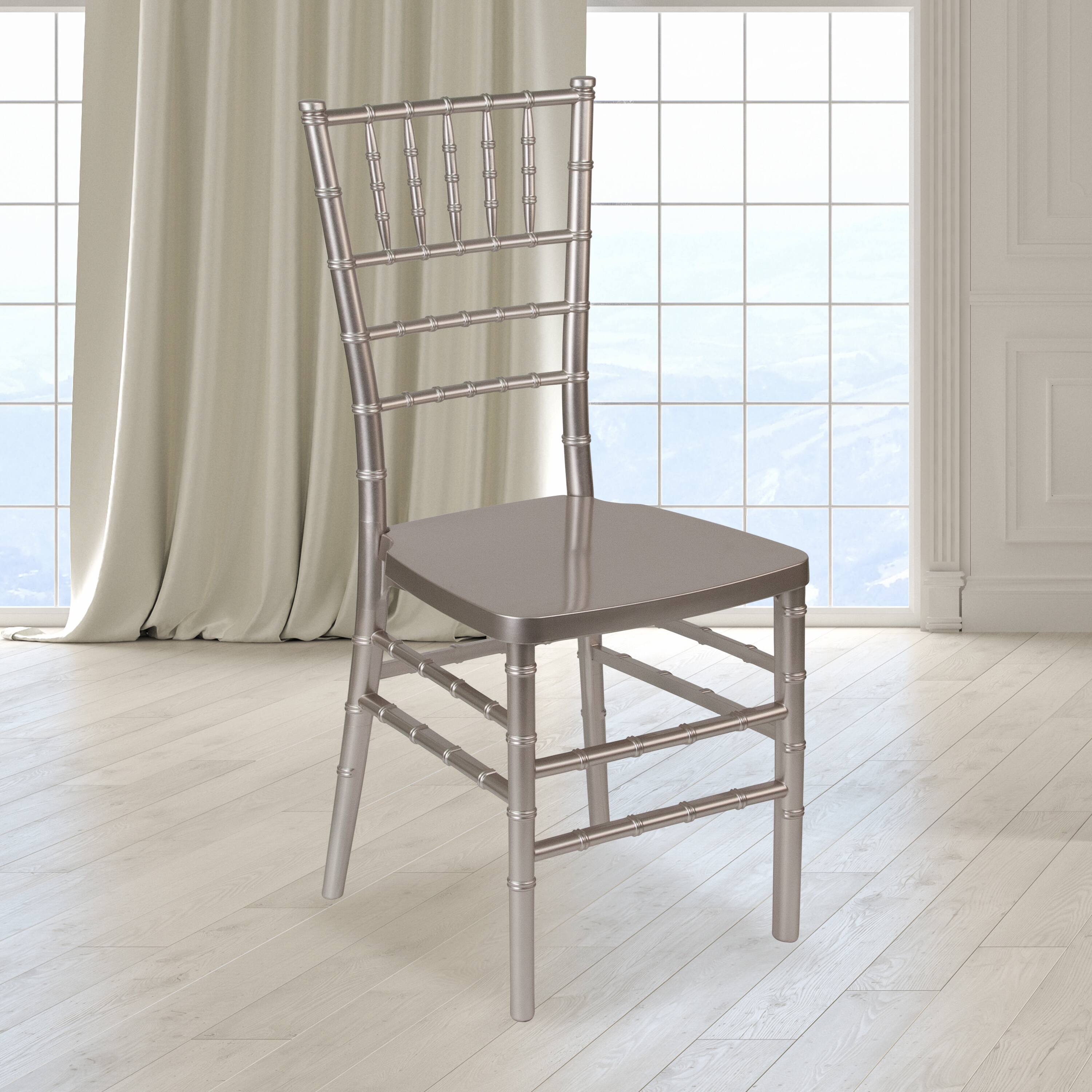 Alt View 1. Emma + Oliver - Wedding & Event Resin Stacking Chiavari Dining Chair - Pewter.