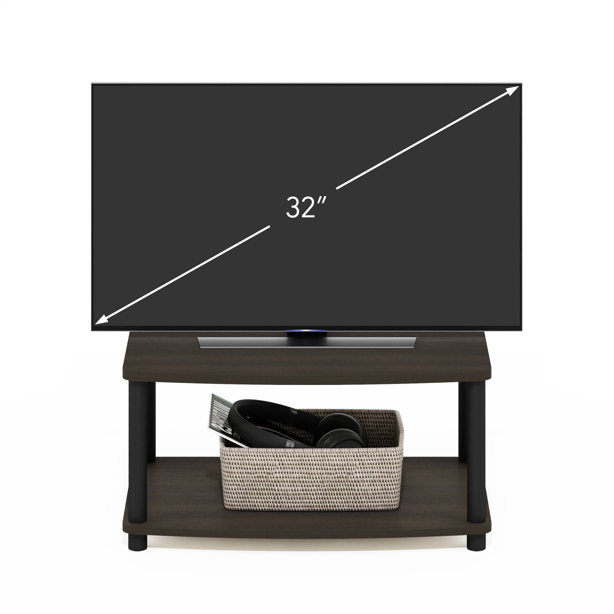 Alt View 4. Furinno - Turn-N-Tube No Tools 2-Tier Elevated TV Stands - Dark Brown/Black.