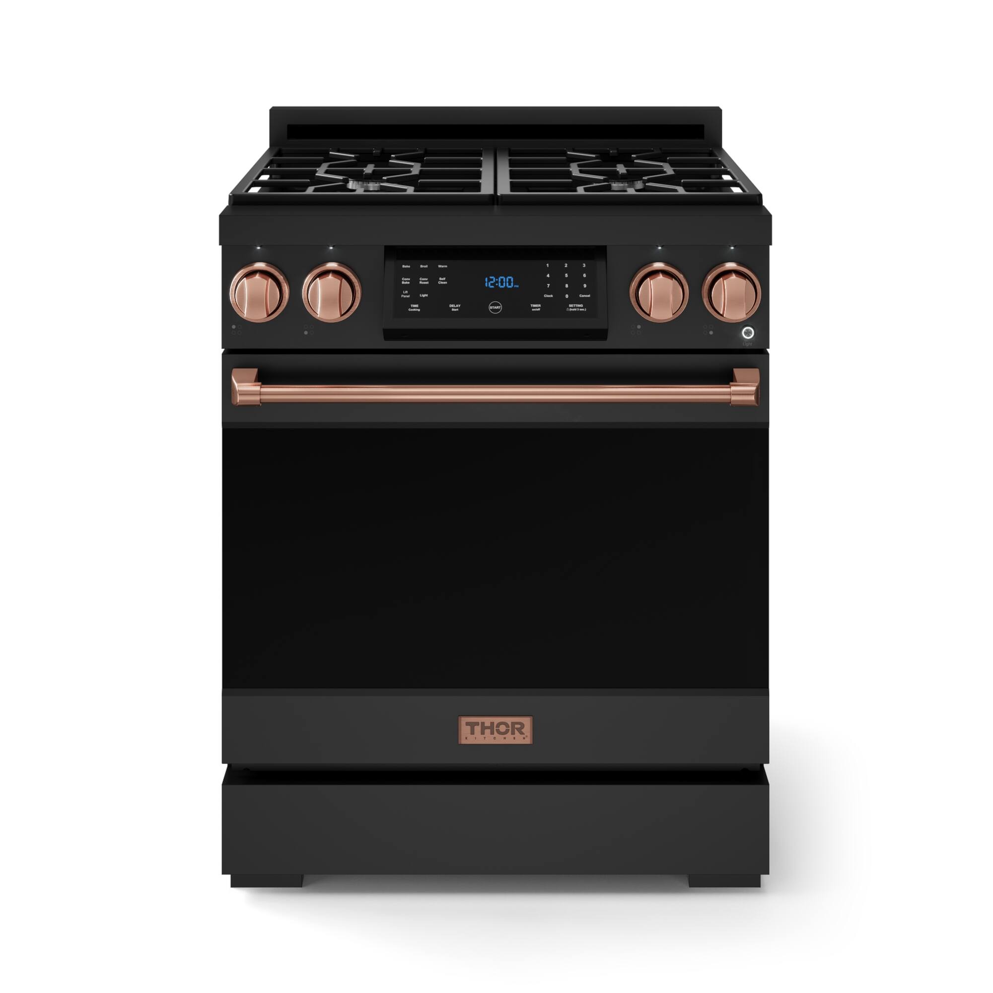 Gordon Ramsay Series by Thor Kitchen 4.55 Cu. Ft Freestanding Liquid Propane Gas Range with Rose Gold Hardware - Black