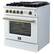 Angle. Forno Appliances - Giovanni 4.32 Cu. Ft. Freestanding Gas Convection Range - White.