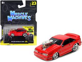 1993 Ford Mustang SVT Cobra 1/64 Diecast Model Car by Muscle Machines - Red