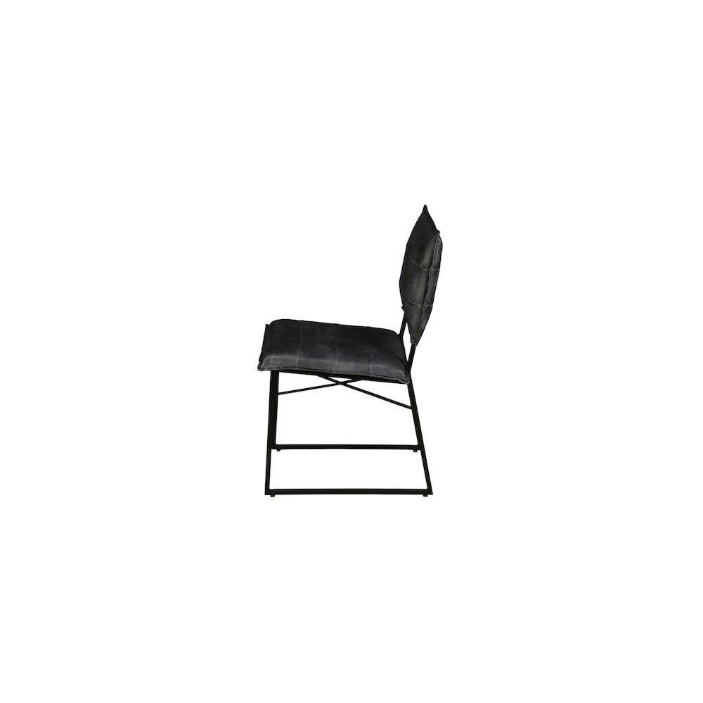 Left. Porter Designs - Malin Top Quality Leather Dining Chair - Gray.