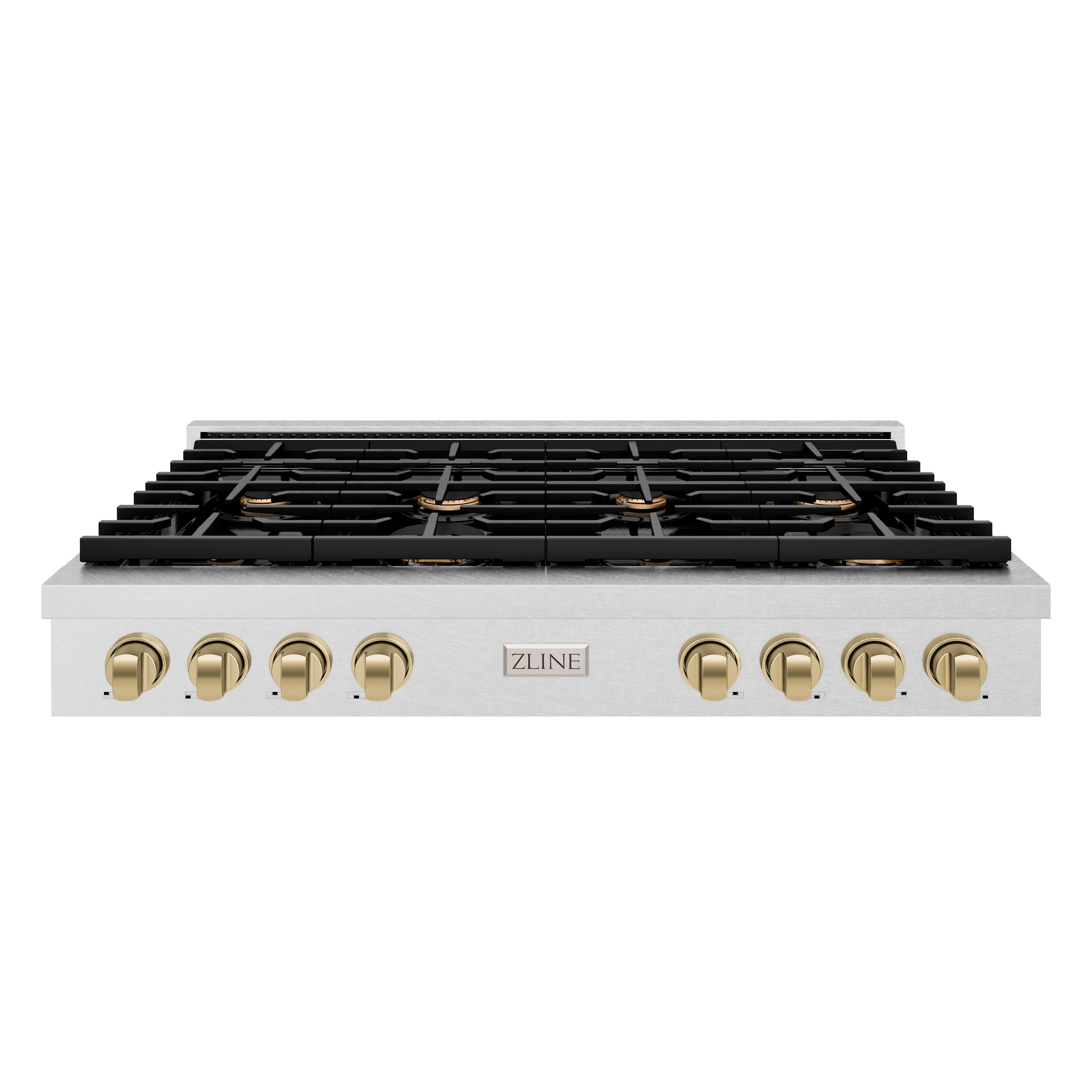 ZLINE - 48 in. Autograph Paramount Gas Rangetop with Bronze Accents (SRTSZ-48-CB) - Stainless Steel - Front_Zoom