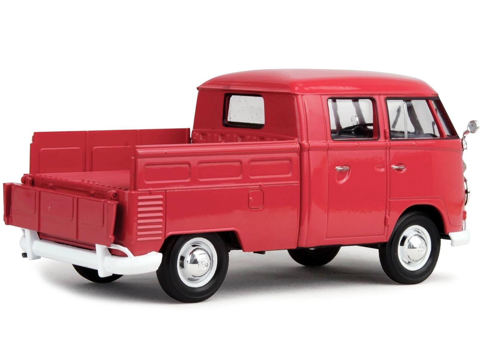 Alt View 2. Motormax - Volkswagen Type 2 (T1) Double Cab Pickup Truck Wax Red 1/24 Diecast Model Car by Motormax.