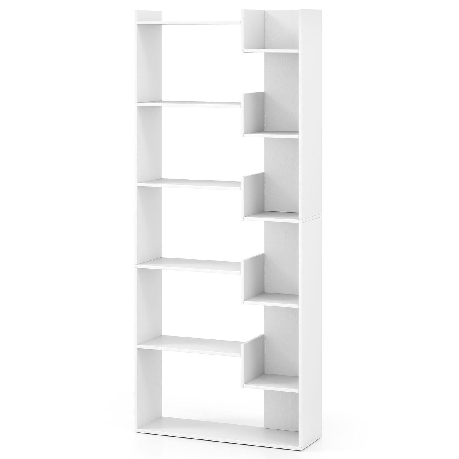 Alt View 8. Costway - Costway 1 PCS 6-tier Bookshelf Tall Display Shelf with 11 Open Shelves 2 Anti-tipping Kits White - White.