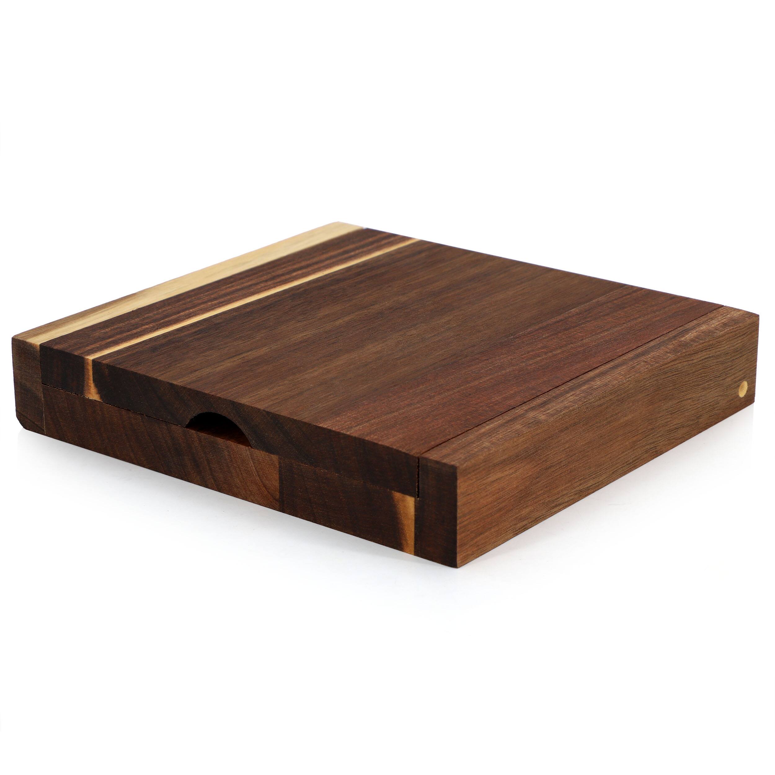Alt View 5. MegaChef - MegaChef Acacia Wood 5 Piece Square Cheese Board with Knife Set - Brown.