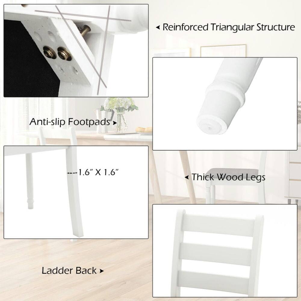 - Reinforced Triangular Structure
- Anti-slip Footpads
- 1.6" X 1.6"
- Thick Wood Legs
- Ladder Back