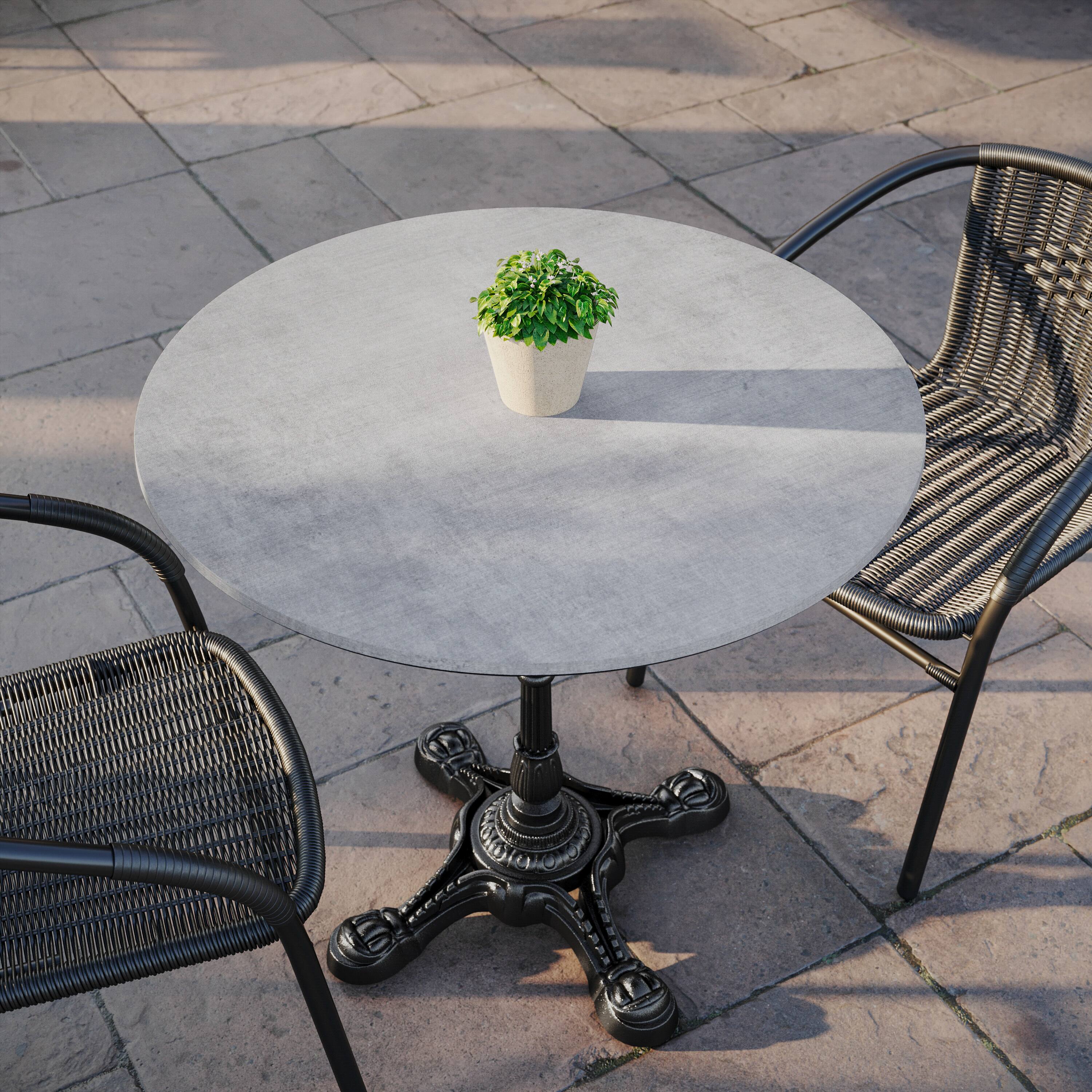 Alt View 1. Emma + Oliver - PureShield HPL Wrapped Tabletop, Seamless Edge, Scratch & Stain Resistant, Commercial Grade - Gray Faux Concrete.