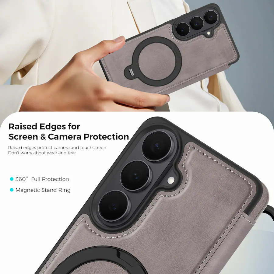 Dteck For Samsung Galaxy A36 5G Shockproof Leather RFID Blocking Card ...