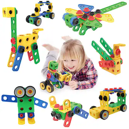 Front. PicassoTiles - Picassotiles 105 PC Construction Building Engineering Set, STEM Toy, Learning Toy for Kids Ages 3+.