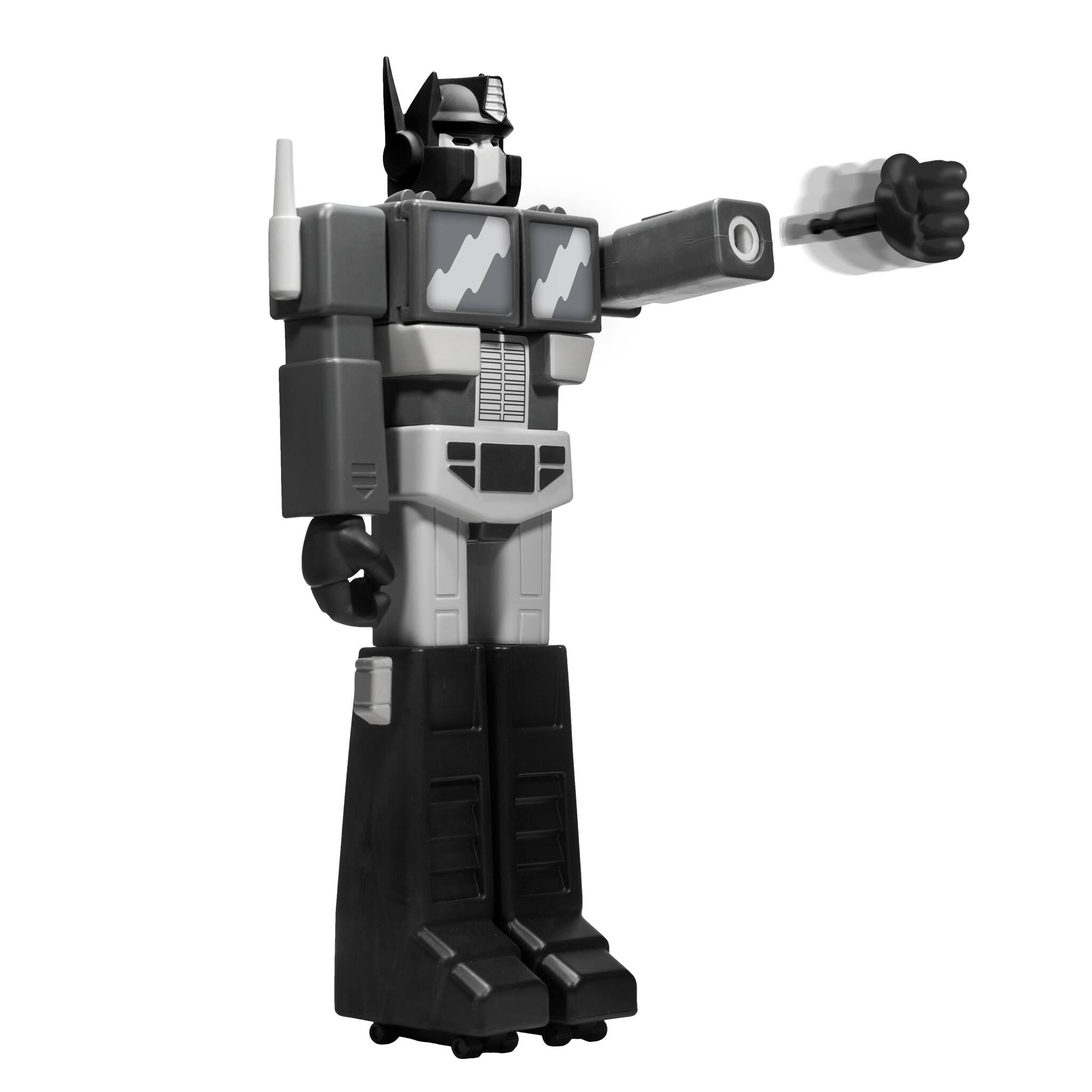 Left. Super7 - Super Shogun 20 in Plastic Transformers Figure - Fallen Optimus Prime.
