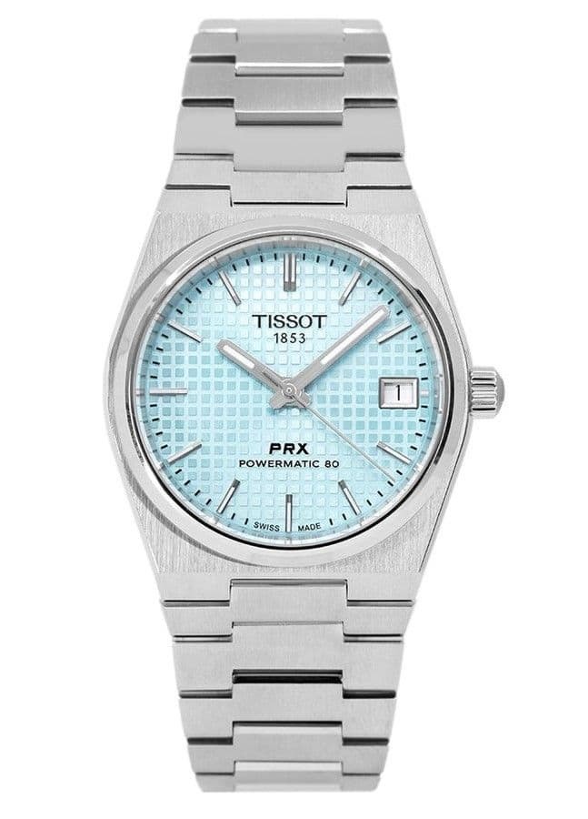 Tissot - T-Classic PRX Powermatic 80 Stainless Steel Dial Automatic T137.207.11.351.00 100M Women's Watch - Ice Blue price history on PriceWatchPro