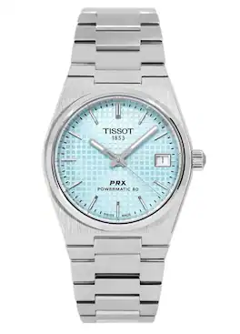 Tissot - T-Classic PRX Powermatic 80 Stainless Steel Dial Automatic T137.207.11.351.00 100M Women's Watch - Ice Blue