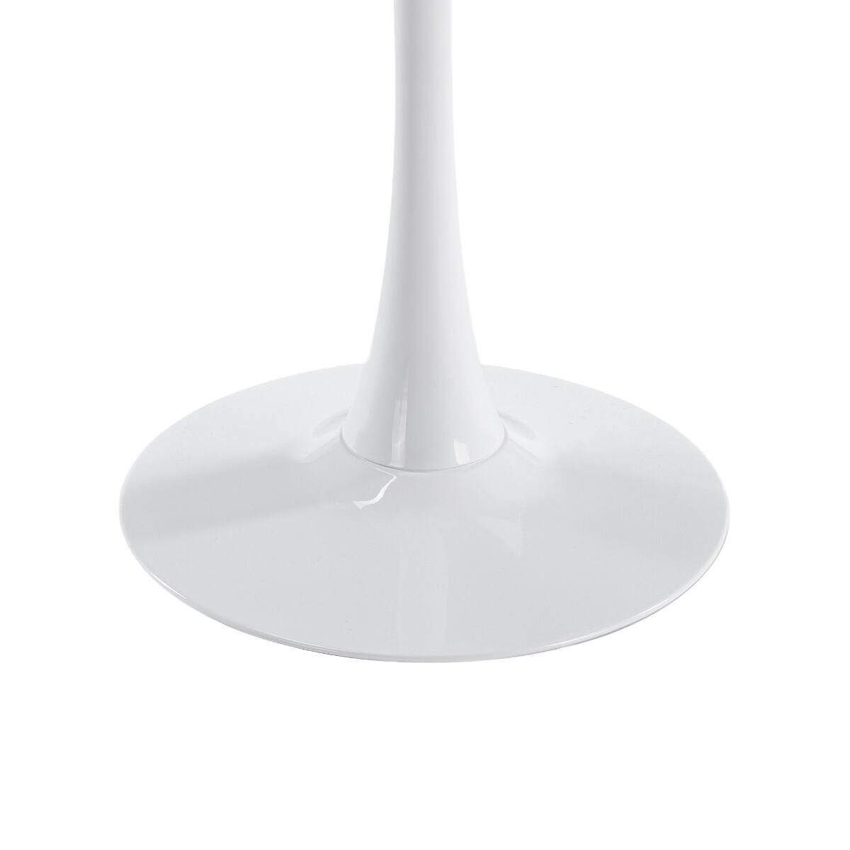 Alt View 7. Loheer - Loheer Oak Dining Table with White Metal Pedestal Base, Modern Round Table for Dining Room - White and Oak.