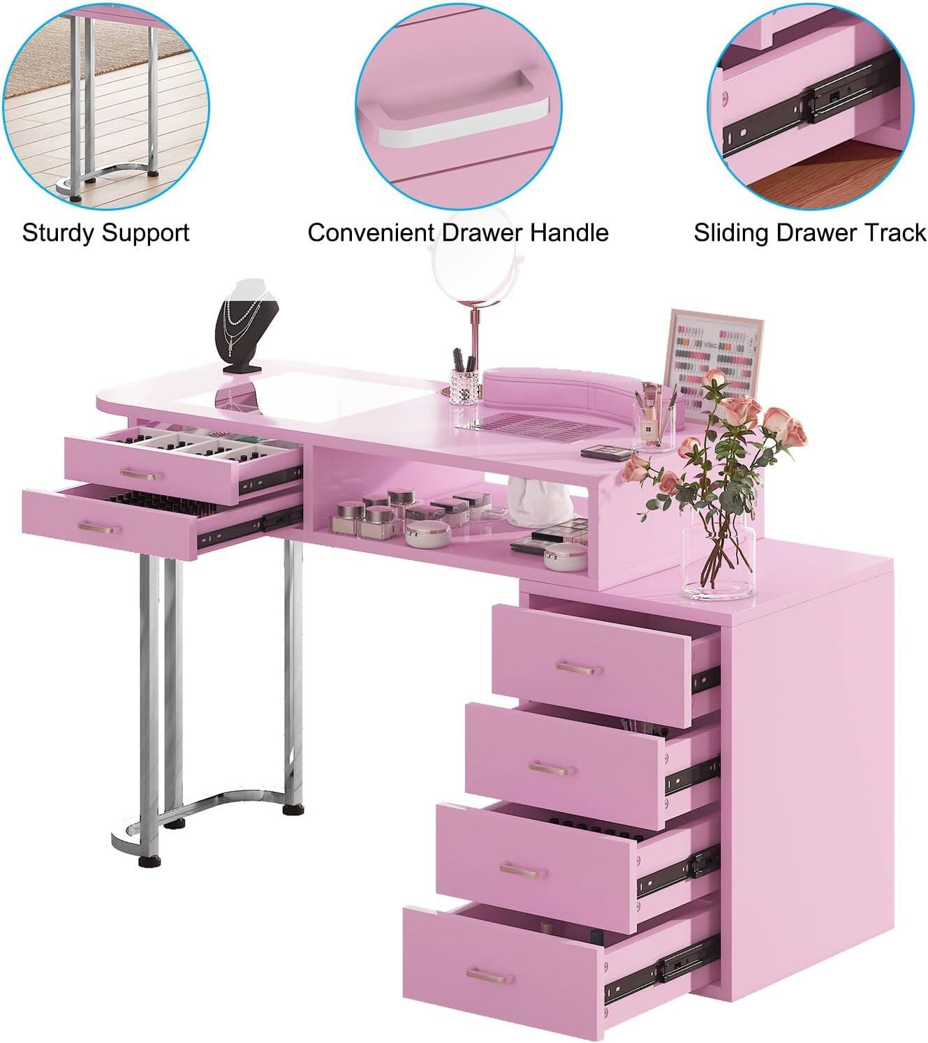 Sturdy Support  
Convenient Drawer Handle  
Sliding Drawer Track