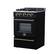 Angle. Forno Appliances - Breno 2.3 Cu. Ft. Freestanding Gas Range with Antique Brass Accents - Black.