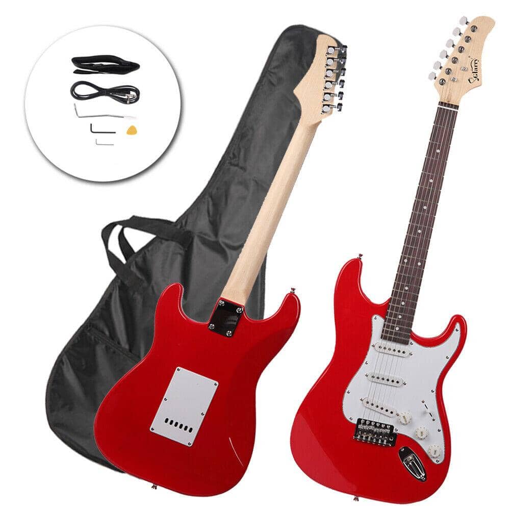 Winado - School Band Rosewood Fingerboard GST Electric Guitar Set Red
