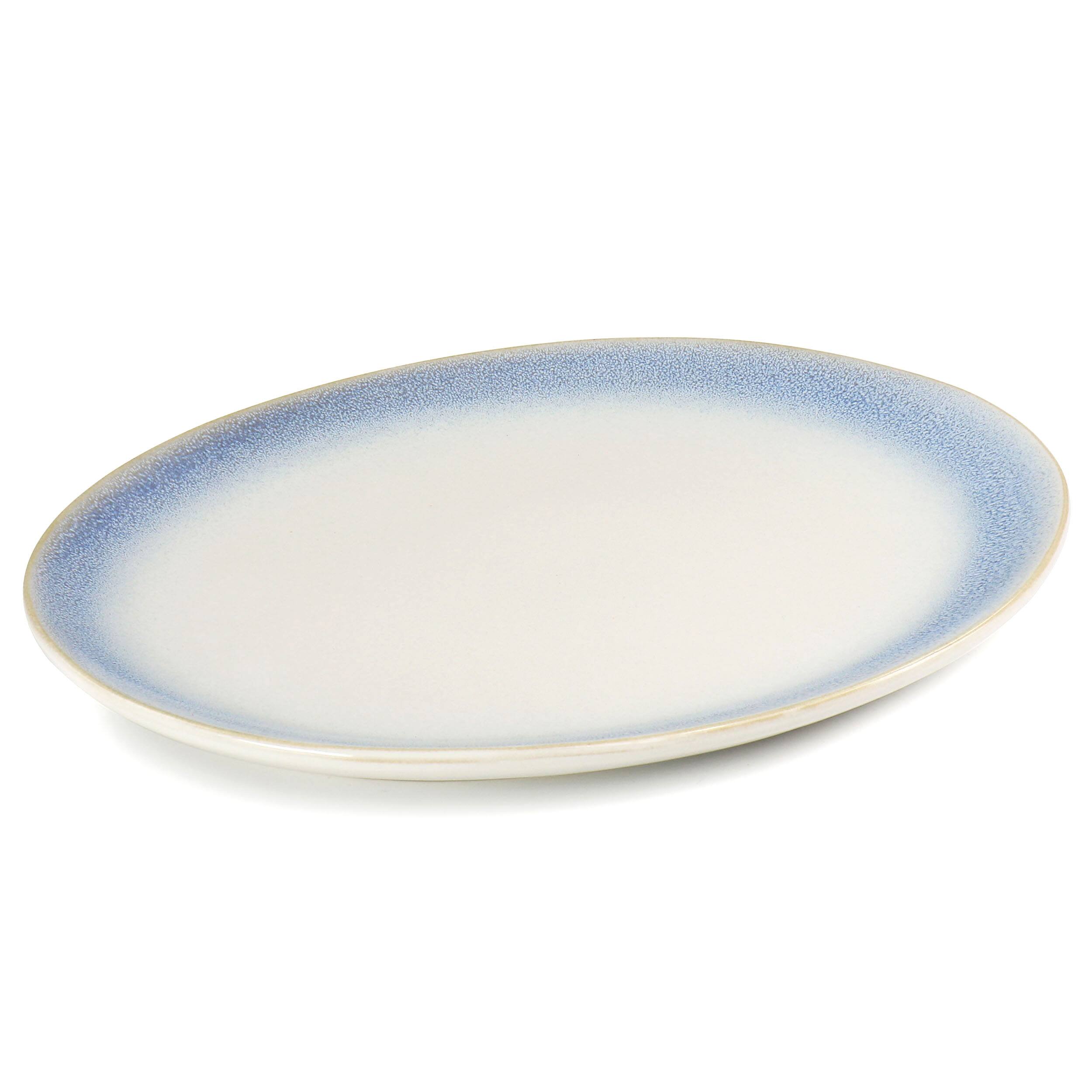 Alt View 1. Martha Stewart - Martha Stewart Perry Street 13.6in Oval Stoneware Serving Platter in Blue - Blue.