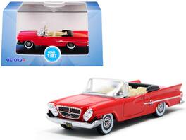 1961 Chrysler 300 Convertible Mardi Gras 1/87 (HO) Scale Diecast Model Car by Oxford Diecast - Red