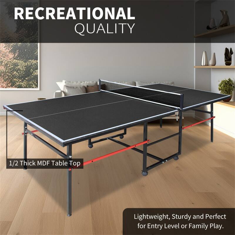 RECREATIONAL QUALITY

1/2 Thick MDF Table Top

Lightweight, Sturdy and Perfect for Entry Level or Family Play.