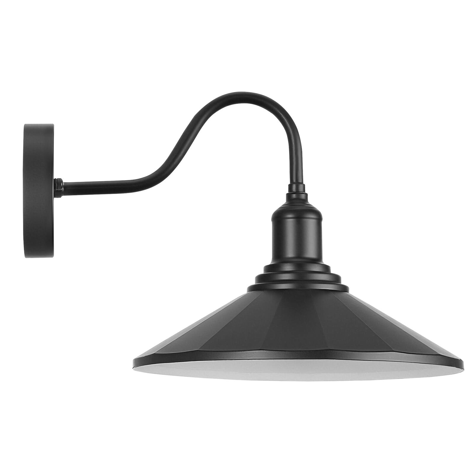 Alt View 5. VEVOR - Outdoor Barn Light, 11.5 in Diameter, 2-Pack Farmhouse Gooseneck Light Fixture, Exterior Wall Sconce - Black.