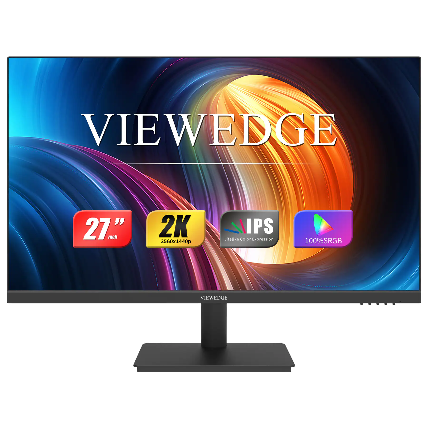 VIEWEDGE 27" inch 2K 2560x1440p IPS Lifelike Color Expression 100% sRGB