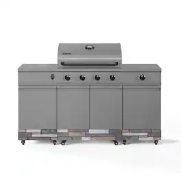 TYTUS Grills - Fresno Series Ash Stacked Stone Island Grill - Gunmetal Gray