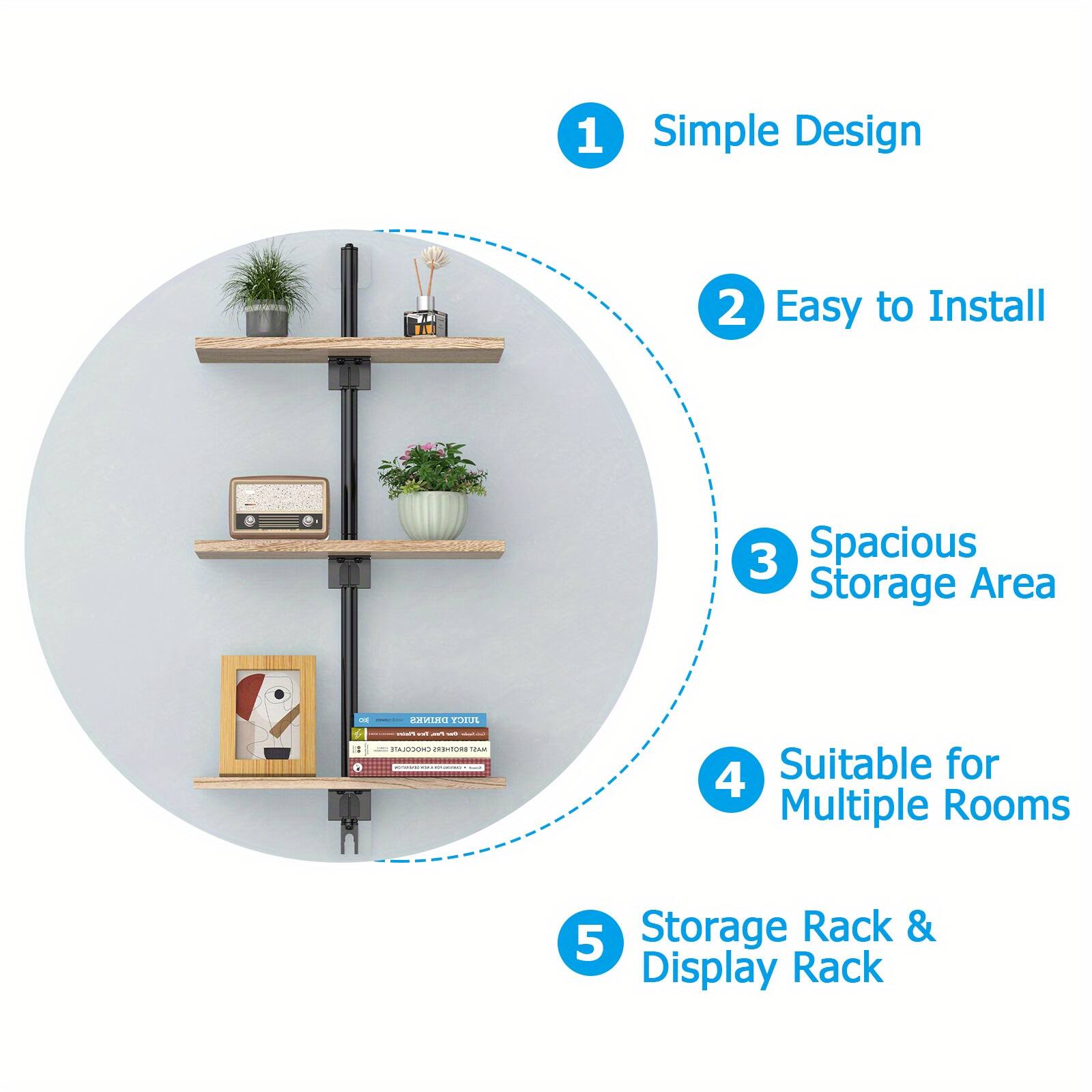 1. Simple Design
2. Easy to Install
3. Spacious Storage Area
4. Suitable for Multiple Rooms
5. Storage Rack & Display Rack
