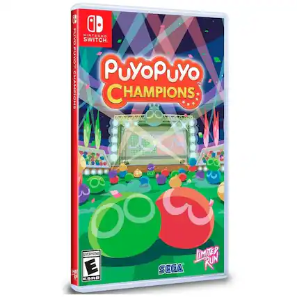 I PUYO NINTENDO SWITCH. PUYO PuYoPuYo™ CHAMPIONS CHAMPIONS EVERYONE 7 E P ESRB LIMITER RUN SEGA - E (Everyone)