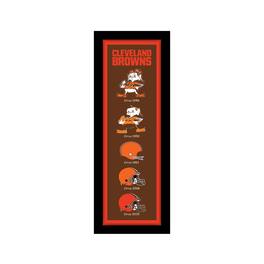 Sporticulture - Cleveland Browns 12" x 36" Heritage Framed Banner - Orange