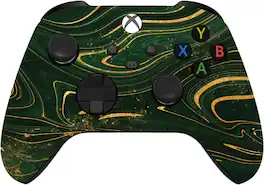 ProControllers - Custom Wireless Controller for Xbox Series X|S, Xbox One, & PC - Green & Gold Swirl